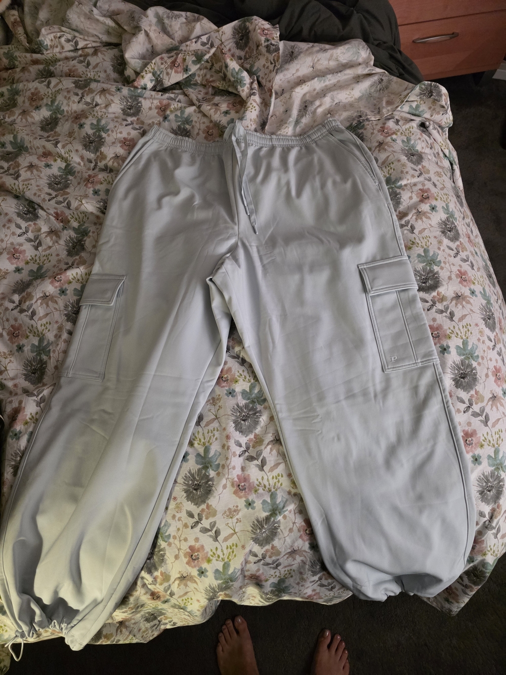 PINK Victoria's Secret Light Blue Fleece Cargo Joggers NEW